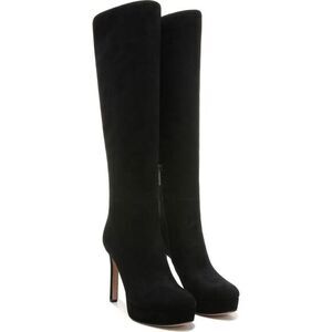 Veronica Beard Womens Suede Dali Knee High Stiletto Heel Boots Black Sz 6.5
